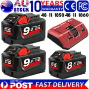 9.0Ah for Milwaukee for M18 Battery 18V XC 8.0Ah 48-11-1860 M18B / Rapid Charger