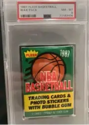 1987-88 Fleer Wax Pack PSA 8. Michael Jordan 2nd NBA Year.