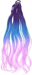 Beaupretty Synthetic Hair Ponytail for Women 27 Inch Long Straight Wig Braid Curly Clip-in Hairpiece for Girls Adults
