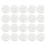 40Pcs 5mm Plastic Cord Locks Double Hole Spring Toggle Stopper, White
