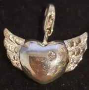 NEW Thomas Sabo Sterling Silver Winged Heart Charm Pendant DC003 Diamond SS925