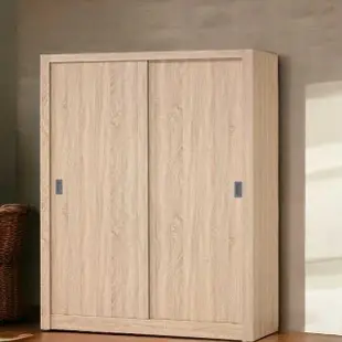【本木】烏索普大容量木心板4X7尺推門衣櫃-6色(滑門衣櫃 推拉門衣櫃 三吊一抽 衣櫥)
