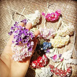 生活家居花海大世界梅花花仙子DIY手工仿真花迷你款植絨感新布料 幸運小花