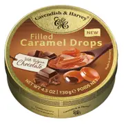 Cavendish & Harvey Tin Caramel Drops Filled with Belgian Chocolate 130g