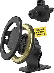 Scosche MagicMount SMSDV MagSafe Car Mount, Magnetic Cell Phone Holder, Phone Stand for Dash/Vent Compatible w/iPhone 15/14/13/12/Pro/Max/Plus/Mini/Mag Safe Accessories, Dashboard/Vent Phone Mount