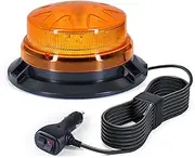 antom Rotating Beacon, Pack of 2, 9-60 V Yellow LED Strobe Light with 3 Metre Cable and Double Switch for Forklift, Tractor, Construction Truck, UTV, Trailer, SUV - Ideal for Construction Sites and