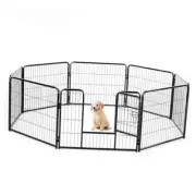 Dog Playpen Indoor - Pet Fence Puppy Exercise Pen for Yard Gate 8 Panel 24”