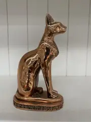 Statue Bastet With Scarab Antique Cat Goddess