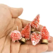 Christmas tree decorations artificial snow landscape mini pine trees….12pcs