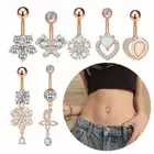 Belly Button Rings Navel Bars Surgical Steel Stone Body Piercing Jewellery