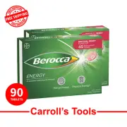 [90 Tablets] Berocca Energy Effervescent Performance Vitamin - Original Berry