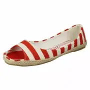 Ladies Spot On Espadrille Casual Flat Open Toe