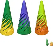 Impossible Pyramid Passthrough Sculpture,Helix Nut Spiral Cone Fiddle Fidget Toy,Mini Vortex Thread Illusion Small Fidget Toys, 3D Printed Pyramid Passthrough Sculpture (3PCS Set)