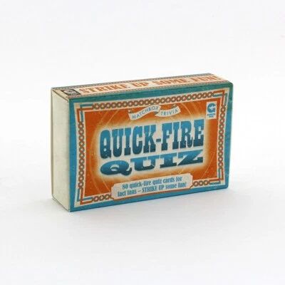 Quick Fire Quiz Matchbox Trivia Card Game Ginger Fox New