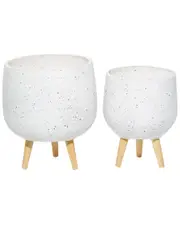 Peyton Lane Set of 2 Wood Contemporary Planters