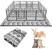 BNOSDM 79" X 55" Large Bunny Cage Liner Washable Reusable Big Rabbit Pads Floor Mat for Rabbits Anti Slip Rug for Bunnies, Pet Carpet for Chinchillas Cats Guinea Pigs Ferrets Dogs