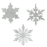 10pcs Christmas Ornaments Crystal Acrylic Transparent Snowflake Pendant