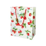 CATH KIDSTON 經典品牌款 草莓印花紙袋 花版紙印禮品袋 寬底手提袋 編織提帶包裝袋 大禮盒袋 中 24597