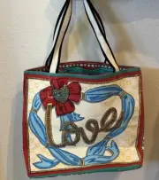 Brighton Sparkle And Shine Tote By Tom Clancy Multi Color Large Canvas New W/Tag