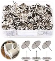 500Pcs Upholstery Tacks,'(9.5mm) Silver Antique Tacks Nail Pins Upholstery Nail Tacks Furniture Thumb Tack Pins Assortment Kit for Upholstered Furniture Cork Board, Home Decor