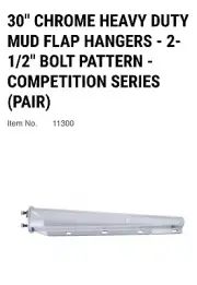 UP 30" Spring Loaded Chrome Mud Flap Hanger - 2 ½" Bolt Pattern PAIR