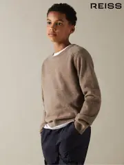 Reiss Brown Melange Cloud 9-13 yrs Wool Blend Crew Neck Jumper (E45166) | $80