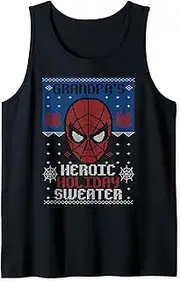 [Marvel] Spider-Man Grandpa's Heroic Holiday Sweater Tank Top