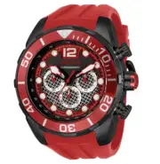 Invicta Pro Diver Men's 50mm Twisted Metal Dial Red Chronograph Watch 33821
