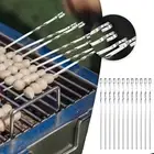 12/24 PCS Kabob Skewers Flat Metal BBQ Barbecue Skewer Sticks Grilling Skewers