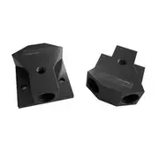Aeroflow Billet Y-Block with 1/8" NPT Port - 10 ORB Inlet, -8 ORB Outlets, AF453-10-08BLK