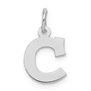 Sterling Silver Small Block Initial C Charm