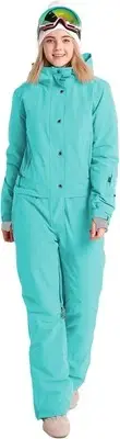 Womens One Piece Ski Suit Colorful Jumpsuits Snowboard Snowsuits Large, Blue
