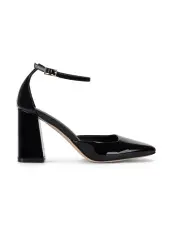 [Siren] Travis Closed Toe Block Heels in Black Patent