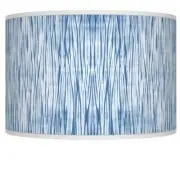 Drum Print Lamp Shade Beachcomb Blue Small 12x12x8.5 Spider with Harp and Finial