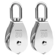 M50 Single Pulley Snatch Block Lifting Crane Heavy Duty Swivel Hook 304