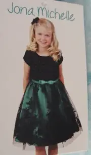 Jona Michelle Girl's Size 2T Emerald Green Tulle Christmas Dress