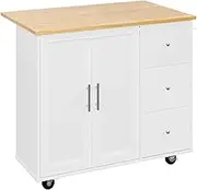 Trolley on Wheels Kitchen Island On Wheels with Storage Cabinet & Foldable Drop Leaf, Cart Handle for Towel Rack Dr Trolley