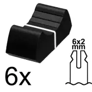 Sifam 6 Fader Knob Black 6x2mm Fadercaps Caps Mixing Consoles Mixer