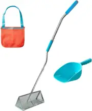 Mainefield Pacific Sand Flea Rake - Beach Rake with 52" Handle - 16" Basket