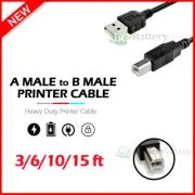 BLACK USB Printer A Male to B Male A-B Hi-Speed USB2.0 USB Scanner Printer Cable