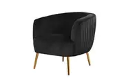 Evelyn Velvet Sofa Accent Chair - Black