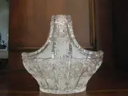 Bohemian Czech Crystal 8" Basket Hand Cut Queen Lace 24% Lead Glass