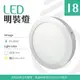 【光譜照明】LED 明裝燈 18W 吸頂燈 85-265V側面發光 (白/暖) 浴室 裝潢燈 走廊