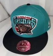 NEW Vancouver Grizzlies NBA Team Fitted HWC 7 1/2 Mitchell & Ness Teal/black hat