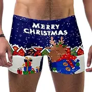 [VBFOFBV] Men's Printed Jammer Swimsuit Swim Shorts, Cartoon Christmas Happy Moose