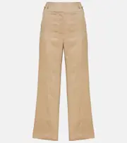 [Veronica Beard] Veronica Beard Aubrie linen-blend cropped pants AU 16 green