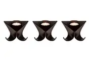 Small Decorative Black Metal Tea Light Candle Holders in Set of 3