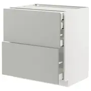 METOD / MAXIMERA base cb 2 frnts/2 low/1 md/1 hi drw, white/Havstorp light grey, 80x60x80 cm