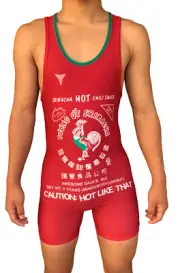 Awesome Sauce Sriracha hot sauce Wrestling Singlet adult men & youth boys
