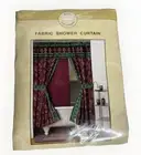 Vintage KMART Bath Solutions FLORENCE Fabric Shower Curtain 70"L - 71"W NEW